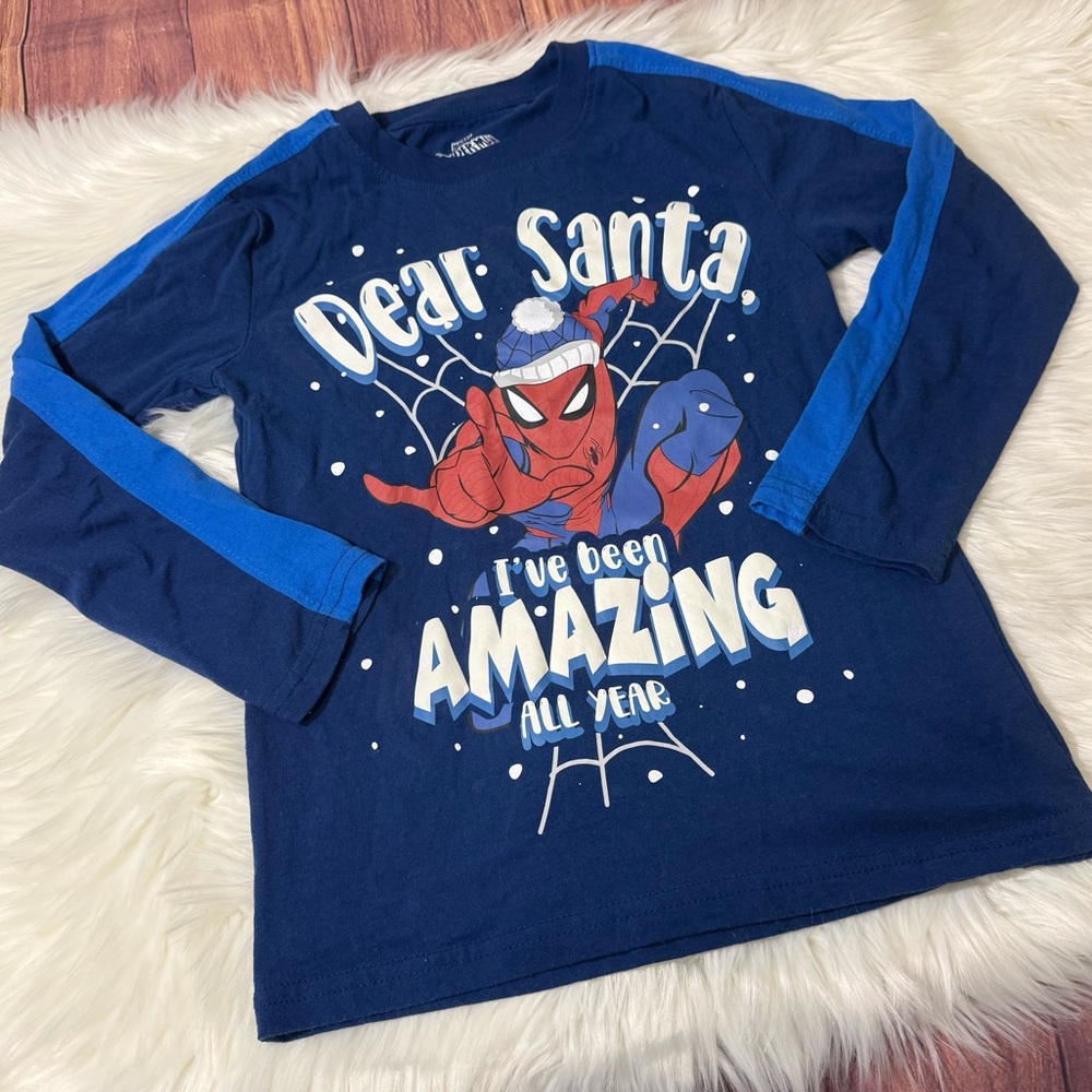 Marvel Spiderman “Dear Santa” Long Sleeve Shirt — Kids 7/8